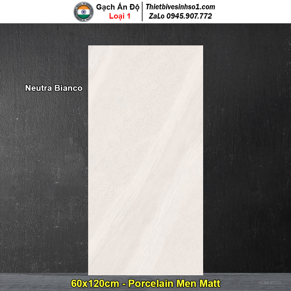 Gạch 60x120 Ấn Độ Neutra Bianco Xám Vàng