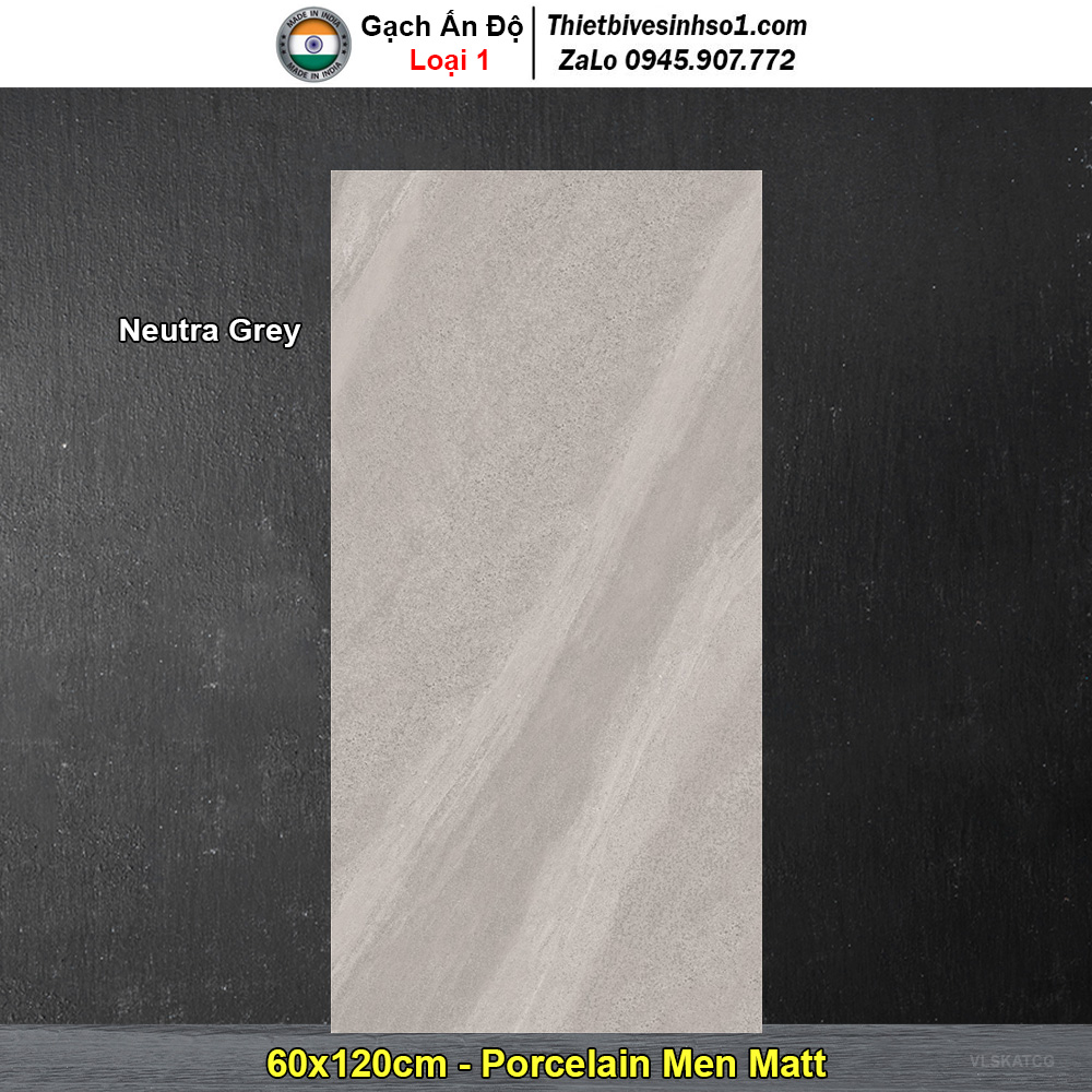 Gạch 60x120 Ấn Độ Neutra Grey Xám Nâu
