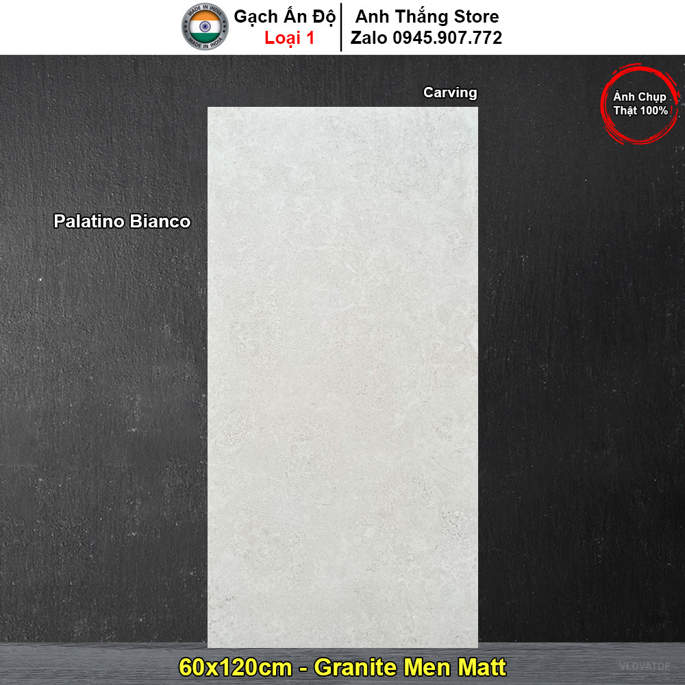 Gạch 60x120 Ấn Độ Palatino Bianco Vân Xám Sáng