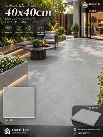 Gạch 40x40 Ấn Độ 05980 Lát Sân