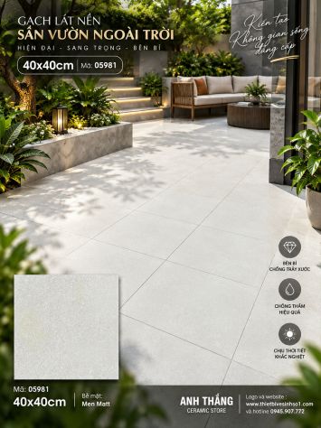 Gạch 40x40 Ấn Độ 05981 Lát Sân