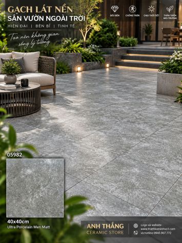 Gạch 40x40 Ấn Độ 05982 Lát Sân
