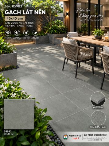 Gạch 40x40 Ấn Độ 05983 Lát Sân