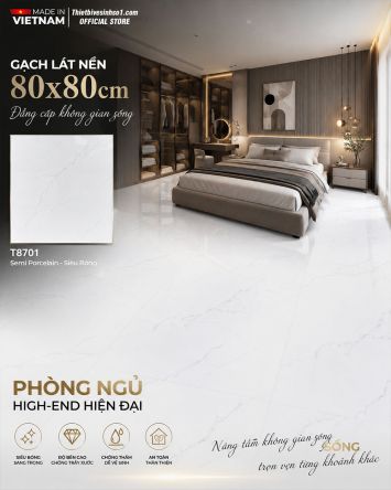 Gạch 80x80 Takao T8701 Trắng Khói