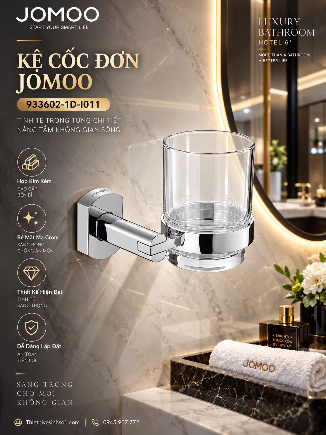 Kệ Cốc Đơn JOMOO 933602-1D-I011 Kệ Cốc Đơn JOMOO 933602-1D-I011