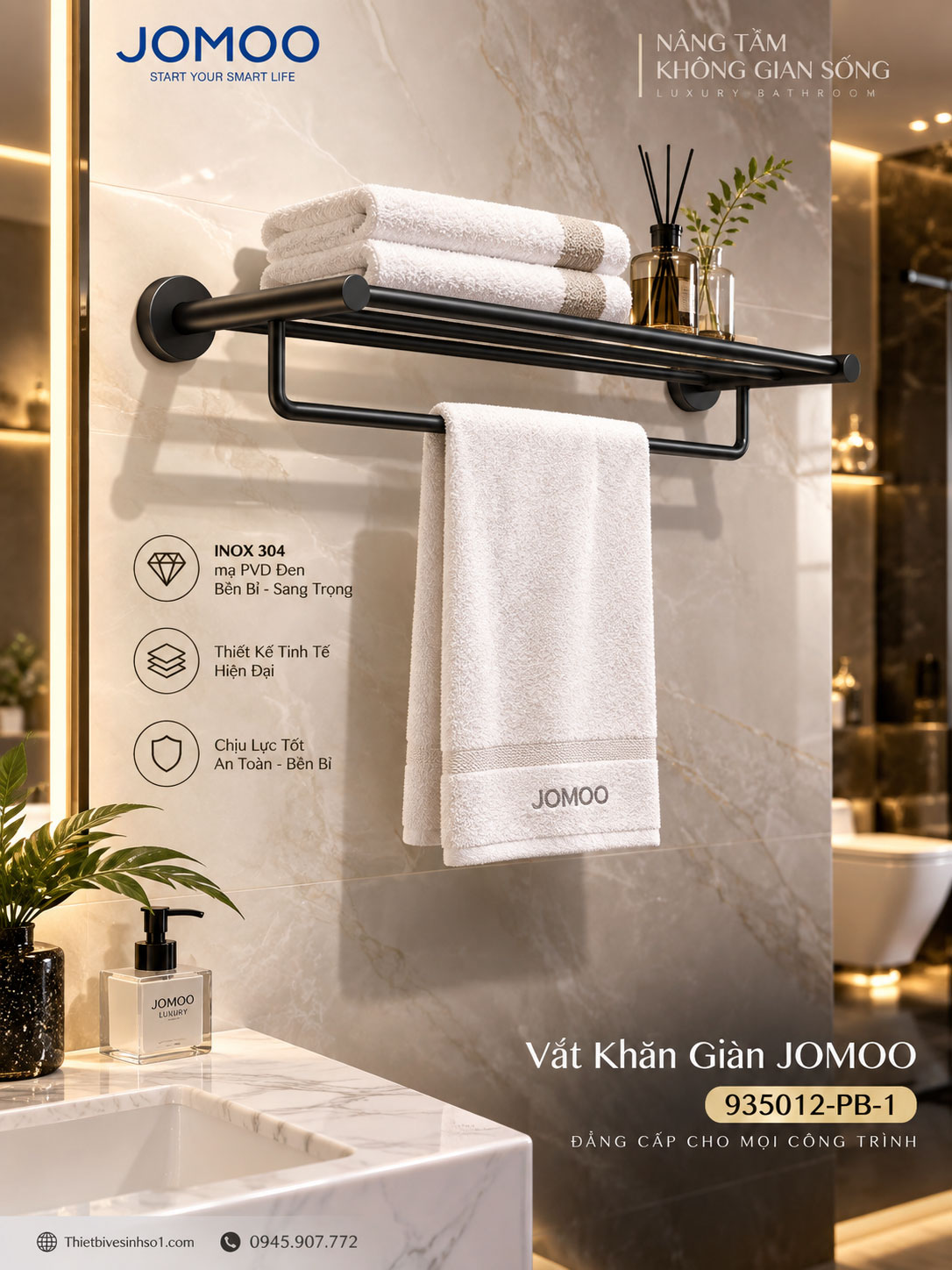 Vắt Khăn Giàn JOMOO 935012-PB-1 Vắt Khăn Giàn JOMOO 935012-PB-1