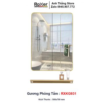 Gương Phòng Tắm Chữ Nhật Viền Vàng RXKG931