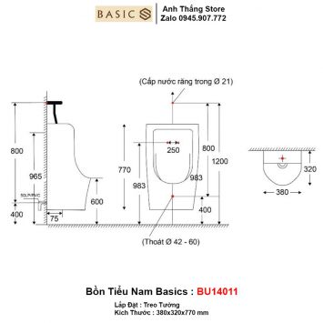 Bồn Tiểu Nam Basics BU14011-2