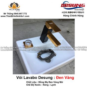 Vòi Lavabo Desung Đen Vàng