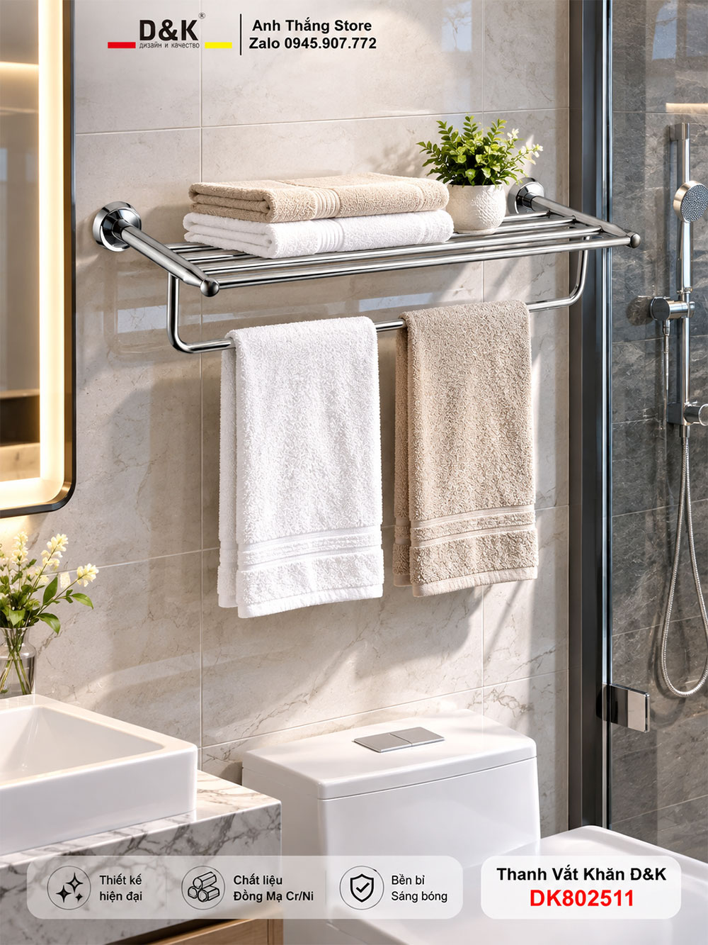 Thanh Vắt Khăn D&K DK802511 Thanh Vắt Khăn D&K DK802511