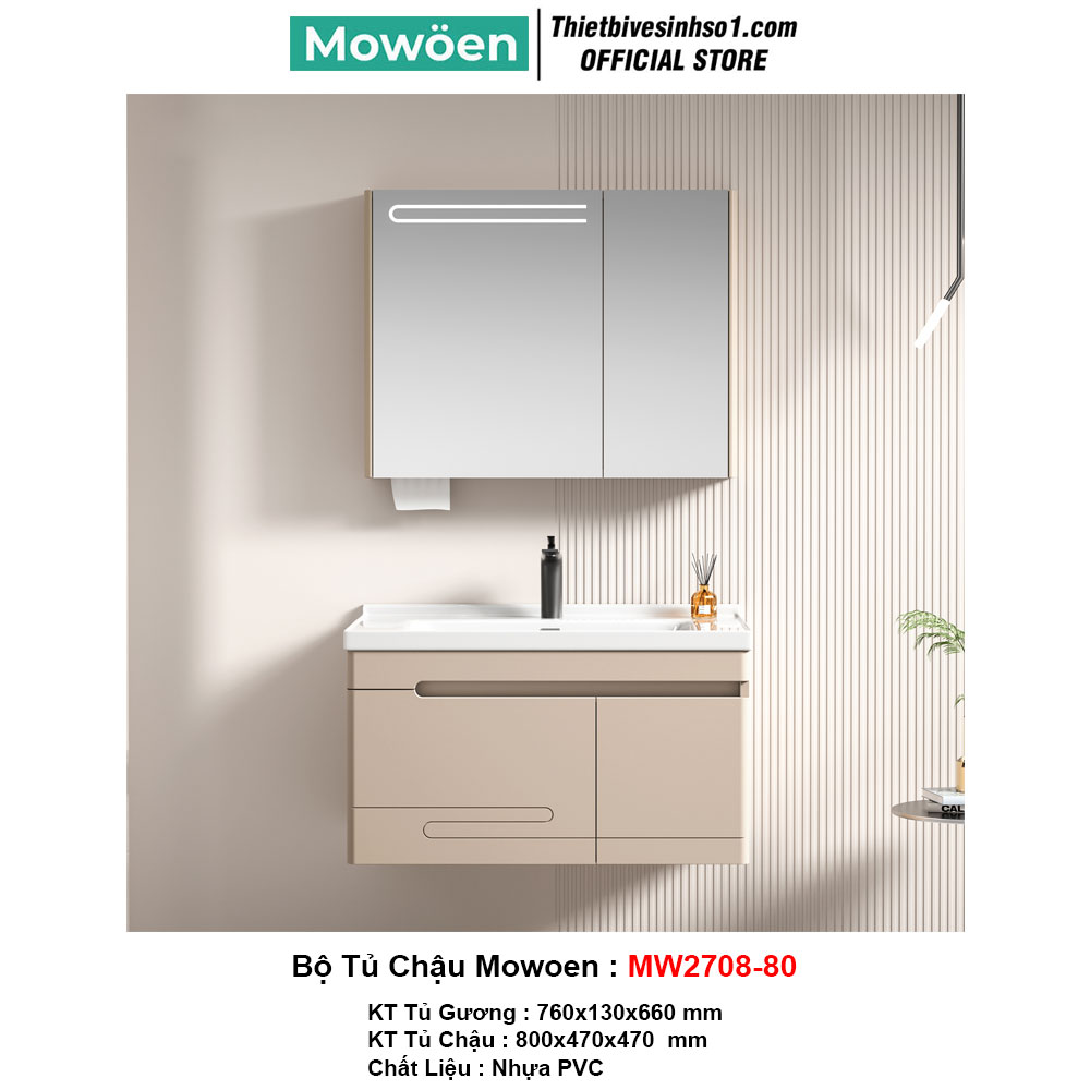 Bộ Tủ Chậu Mowoen MW2708-80