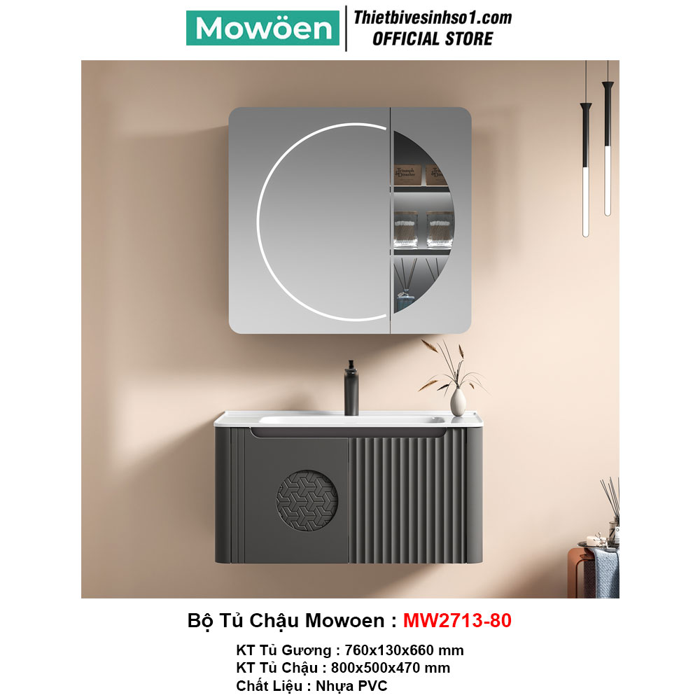 Bộ Tủ Chậu Mowoen MW2713-80