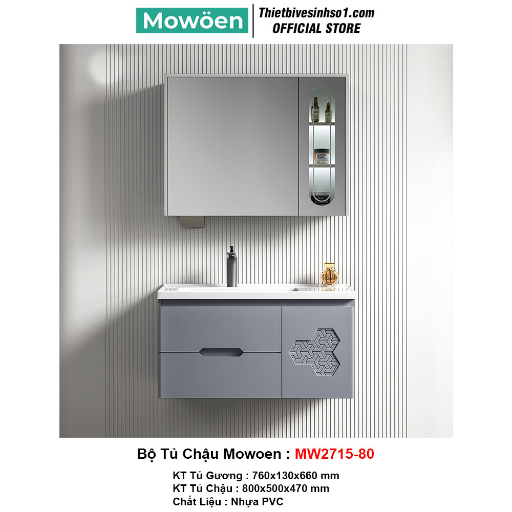 Bộ Tủ Chậu Mowoen MW2715-80