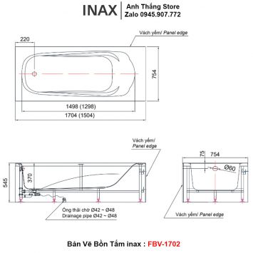 Bồn Tắm inax FBV-1702