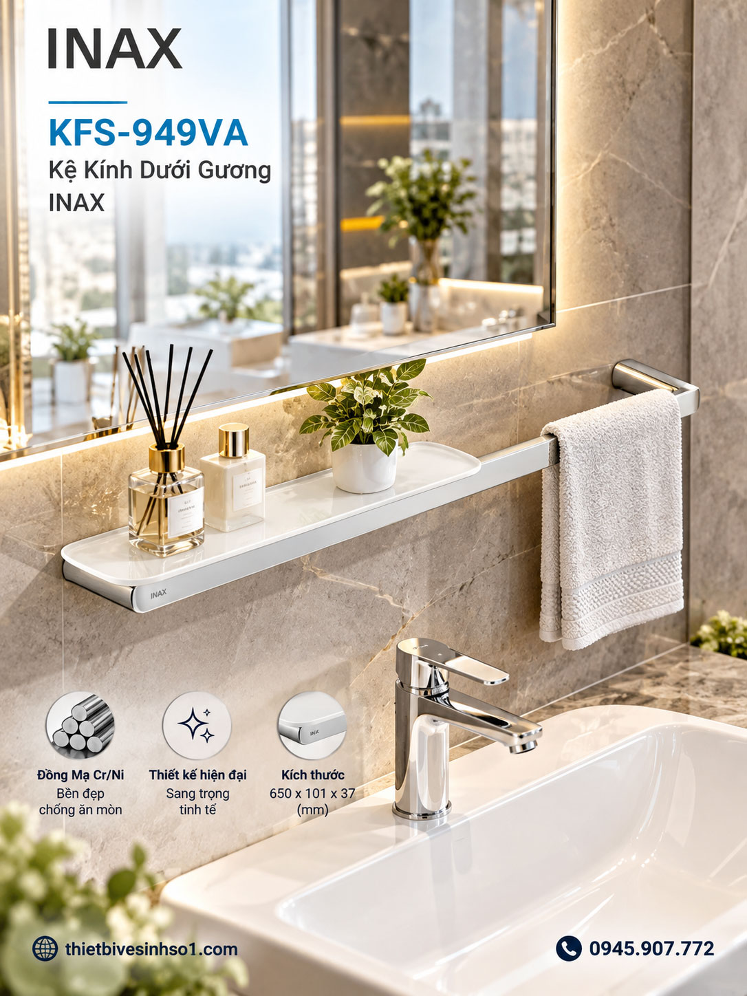 Kệ Gương inax KFS-949VA Kệ Gương inax KFS-949VA