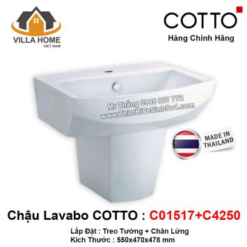 Chậu Lavabo COTTO C01517+C4250