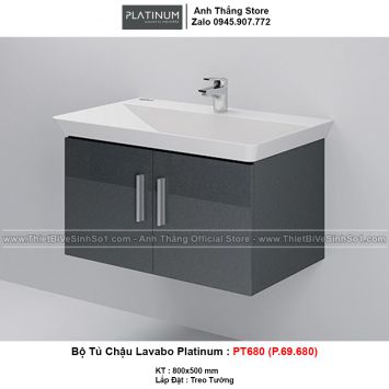 Bộ Tủ Chậu Lavabo Platinum PT680 (P.69.680)