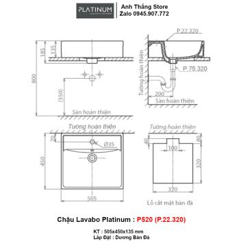 Chậu Lavabo Platinum P520 (P.22.320)