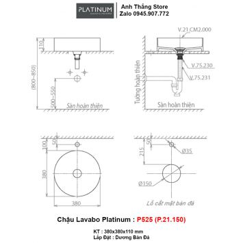 Chậu Lavabo Platinum P525 (P.21.150)
