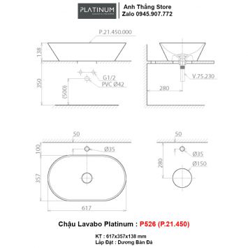 Chậu Lavabo Platinum P526 (P.21.450)