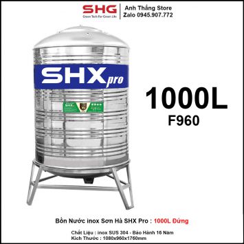 Bồn Nước inox Sơn Hà SHX Pro Đứng 1000L