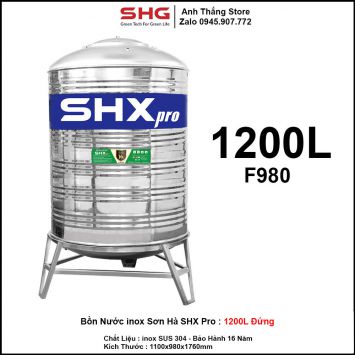 Bồn Nước inox Sơn Hà SHX Pro Đứng 1200L