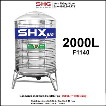 Bồn Nước inox Sơn Hà SHX Pro Đứng 2000L-F1140