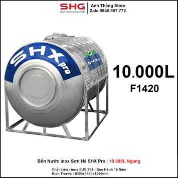 Bồn Nước inox Sơn Hà SHX Pro Ngang 10000L