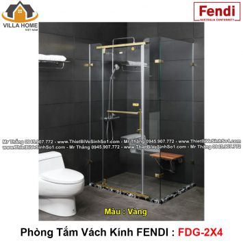 Phòng Tắm Vách Kính FENDI FDG-2X4 Gold