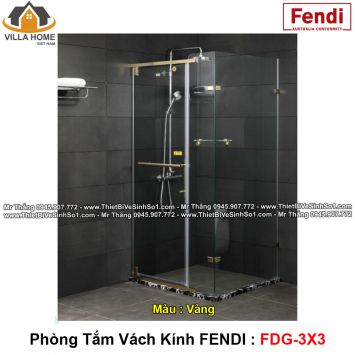 Phòng Tắm Vách Kính FENDI FDG-3X3 Gold