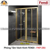 Phòng Tắm Vách Kính FENDI FKP-3X4 Gold