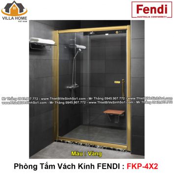 Phòng Tắm Vách Kính FENDI FKP-4X2 Gold
