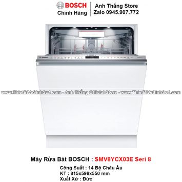 Máy Rửa Bát Bosch SMV8YCX03E Seri 8