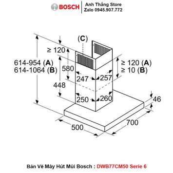 Máy Hút Mùi Bosch DWB77CM50 Serie 6