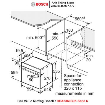 Lò Nướng Bosch HBA5360B0K Serie 6