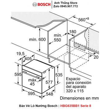 Lò Nướng Bosch HBG635BB1 Serie 8