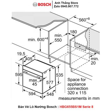 Lò Nướng Bosch HBG655BS1M Serie 8