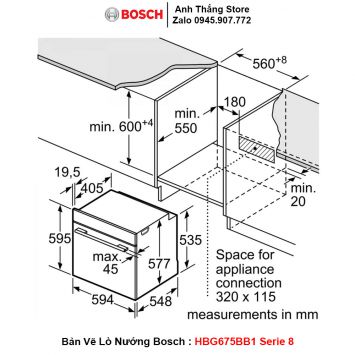 Lò Nướng Bosch HBG675BB1 Serie 8