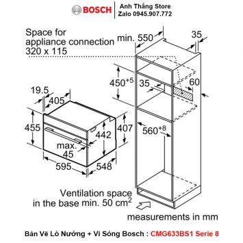 Lò Nướng Kết Hợp Vi Sóng Bosch CMG633BS1 Serie 8