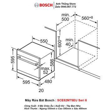 Máy Rửa Bát Bosch SCE52M75EU Seri 6