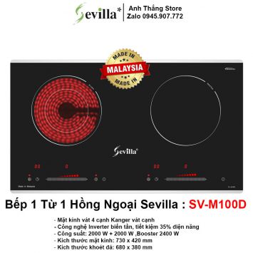 Bếp 1 Từ 1 Hồng Ngoại Sevilla SV-M100D