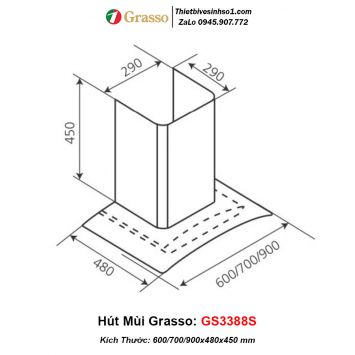 Máy Hút Mùi Grasso GS3388S