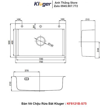 Chậu Rửa Bát Kluger KF8121B-S75