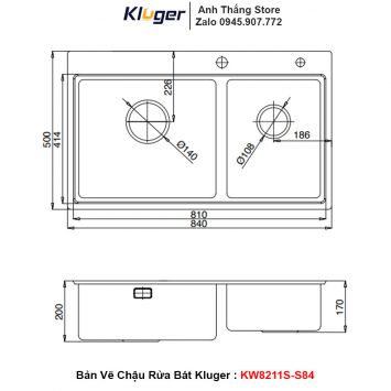 Chậu Rửa Bát Kluger KW8211S-S84