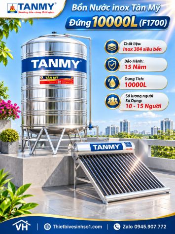 Bồn Nước inox Tân Mỹ Đứng 10000L-(F1700)