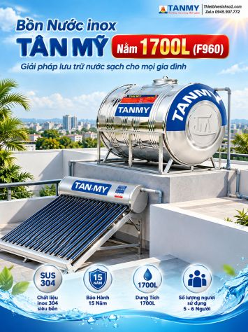 Bồn Nước inox Tân Mỹ Nằm 1700L-(F960)