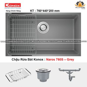 Chậu Rửa Bát KONOX Naros 760S Grey
