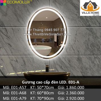 Gương Cảm Ứng Đèn LED Elip E01-A