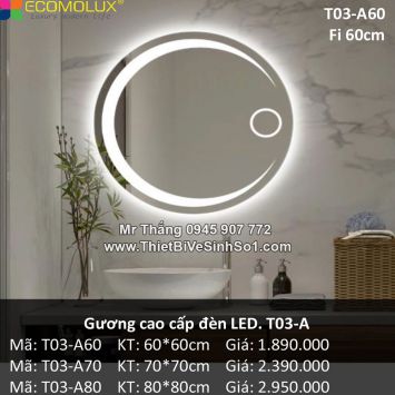 Gương Cảm Ứng Đèn LED Tròn T03-A
