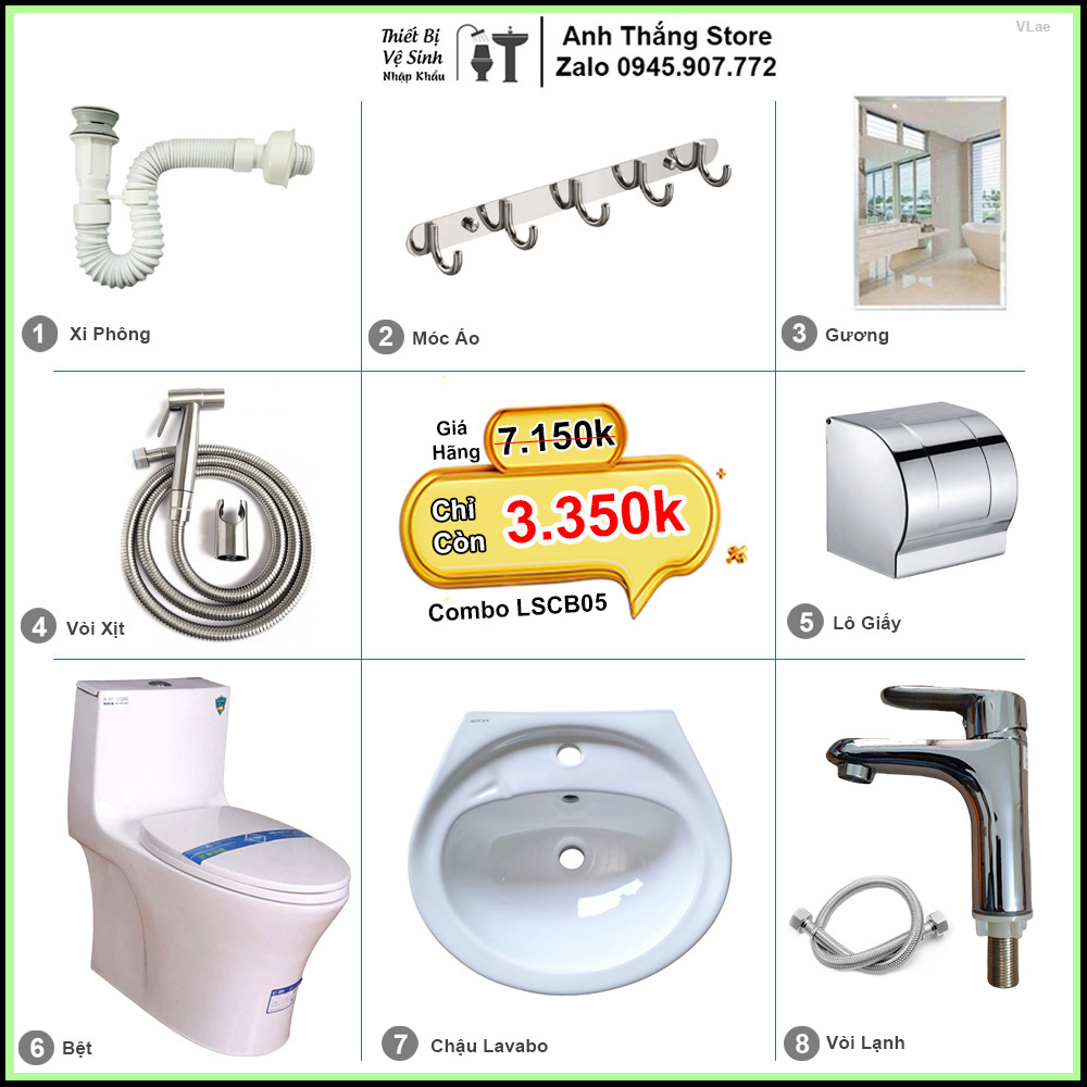 Combo Trọn Bộ Phòng Tắm Thiết Bị Vệ Sinh LSCB05